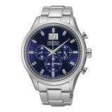 Seiko Cronografo Metalico Azul Dial Acero Inoxidable Reloj P