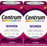 2 Centrum Silver Women Multivitamina 65 Tablets Importado 