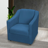 Poltrona Decorativa Cadeira Escritório Reforçada Suede Cores Cor Azul-marinho Desenho Do Tecido Tecido Suede