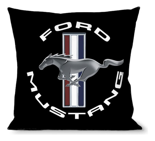 Almohada Decorativa Con Logotipo De Ford Mustang Tri Bar, Ne