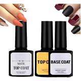 Kit Base Coat +top Coat +top Matte Para Polygel Esmalte Gel 