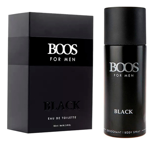 Perfume Boos Black 100ml + Desodorante De Regalo Hombre 