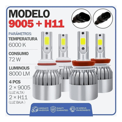 H Kit Faros Focos Led Luz Alta Y Luz Baja Para Todos