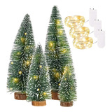 Aoligo Mini Arbol De Navidad Artificial Con Luz Led, 4 Pieza