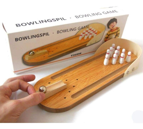 Mini Juego De Bolos Madera Desktop Bowling Juego Mesa