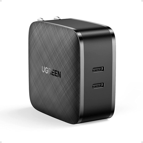 Cargador Rapido Usb C Pd De 2 Puertos 65 W Ugreen Color Negro