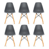 Kit 6 Cadeiras De Jantar Charles Eames Eiffel Dsw Escritório