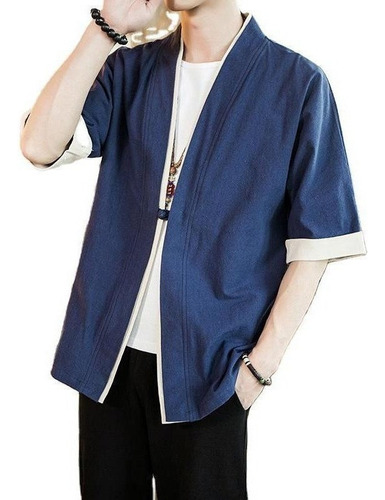 Abrigo Kimono De Manga Corta Para Hombre