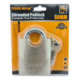 Candado De Seguridad Con Proteccion Acero 60mm Toolmak Color Gris