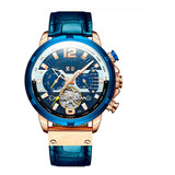 Reloj G-force At885 Automatico Fecha Cuero Casual+ Estuche