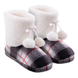 Calçado Botinha Adulto Pantufa Bota Sb0112 Xadrez Gzt