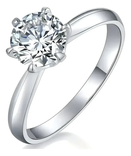 Anel Prata 925 Diamante Moissanite 100 Pontos C/ Certificado