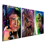 Cuadro Triptico 90x50cm Chewbacca Star Wars 