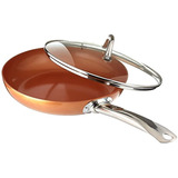 Sarten Copper Chef Redondo De Aluminio Con Tapa De 10´´