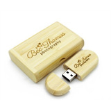  Pen Drive De Madeira Personalizado 16 Gb 3.0 Gravamos Logo