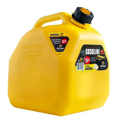 Bidon De Combustible Homologado 10lts Amarillo Driven