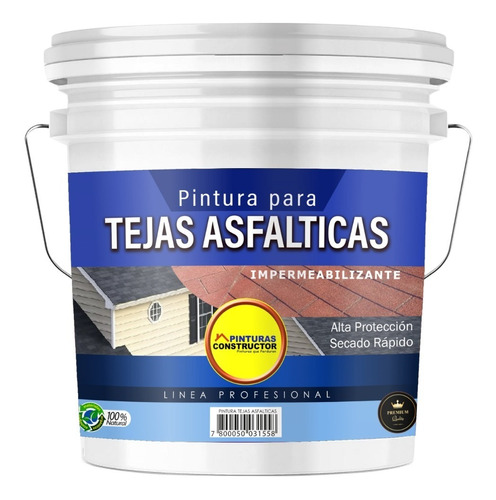 Pintura Tejas Asfálticas Negro Tineta 20lts