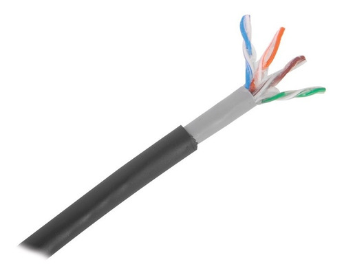 Bobina De Cable 305 M, Cat5e Para Intemperie Color Negro