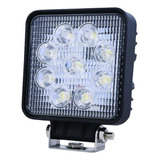 Packs 2 Pzas Foco Neblinero Led Cuadrado 9 Led Faenero 12-24