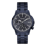 Reloj Guess Caballero Color Azul Gw0490g4 - S018 Color Del Bisel Azul Oscuro Color Del Fondo Gris