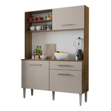 Mueble De Cocina Compacto 120cm Life Madesa Marron/crema