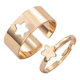 2 Anillos Ajustables Pareja Amigos Mejores Amigas Estrella