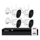 Kit 4 Câmera Wifi Im5 Sc Intelbras Nvr 4 Ch Hd 1tb Incluso