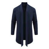 Saco Sueter Cardigan Casual Largo Abierto For Hombre .