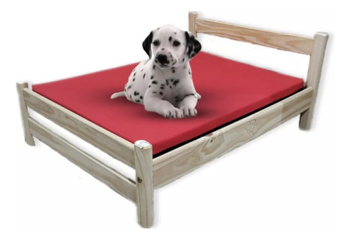 Cama Mascota En Pino Con Colchon Excelente