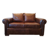 Sillon Ibiza  Cuero Vacuno Color Walnut Con Efecto Quebrado