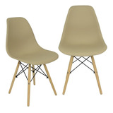 Kit 2 Cadeiras Charles Eames Eiffel Wood Design Varias Cores