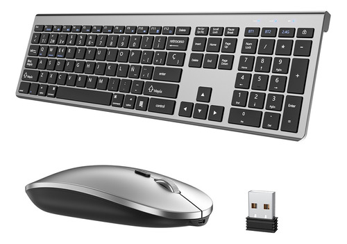 Kit De Teclado Y Mouse Inalámbrico Bluetooth Usb Recargable