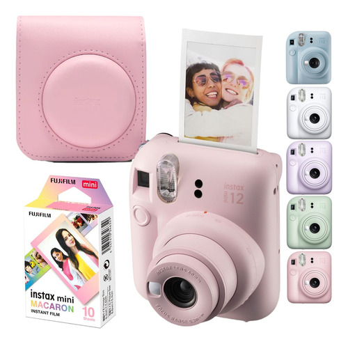 Camera Instax Mini 12 Com Bolsa E Filme Macaron Kit Original