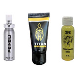 Pack X3 Lubricante Titan Gold  + Spray Peineili + Viagra