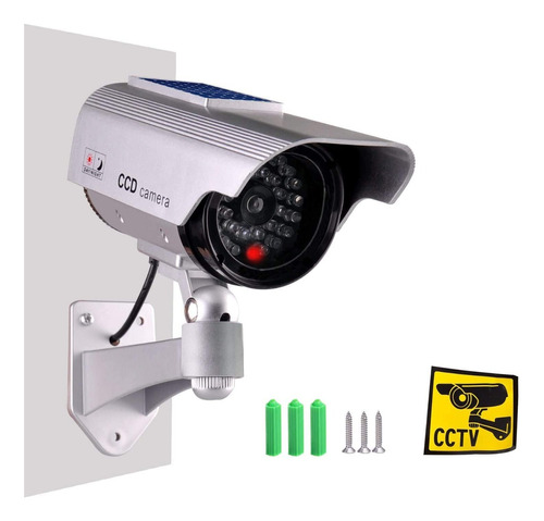 Cámara Seguridad Falsa Dummy Cam Simulación Luz Led 