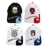 Gorra De Portugal Bordada Para La Copa Del Mundo, 4 Unidades