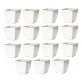 Kit 15 Mini Vasos Cachepot Branco Para Suculentas Só Vasos