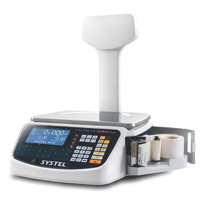 Balanza digital comercial Systel Cuora Max USB 30kg con impresora y mástil blanco | Envío gratis