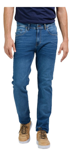 Jean Azul Slim Fit Elastizado Moda Hombre Mistral 50144