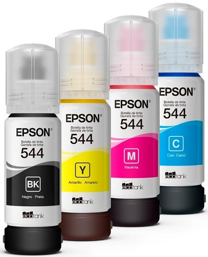 Tinta Epson Original 544 Kit X4, L1110, L3110, L3150, L5190