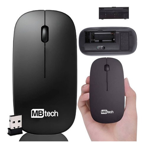 Mouse Sem Fio Optico Wireless 3200dpi Usb + Brinde Mouse Pad