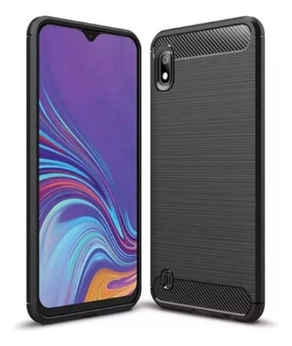 Funda Tpu Carbono Rugged Para Samsung A10 + Templado