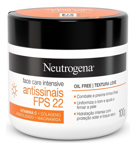 Hidratante Facial Antissinais Fps 22 Vitamina C - Neutrogena