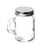 6 Mini Tarro Mason Jars 100 Ml Con Tapa Lisa Plata