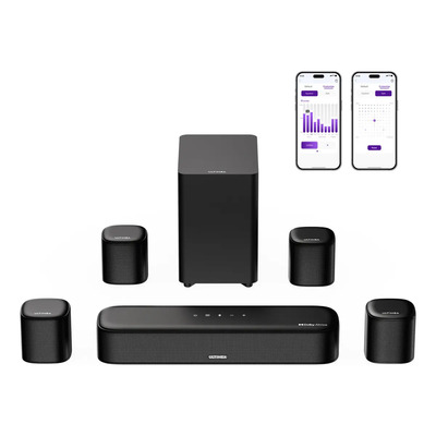 Barra de Sonido Ultimea Aura A60 7.1 Dolby Atmos Negro Bluetooth HDMI eARC | Meses sin interés