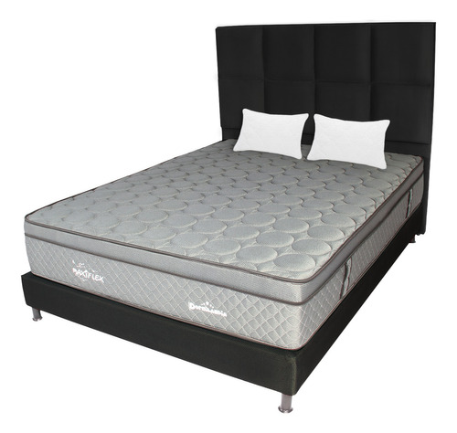 Combo Pocket Doble Maxiflex + Base Cama+ Cabecero+ Almohadas