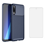 Funda Para Galaxy A70 Con Protector De Pantalla Azul Oscuro