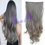 Aplique Cabelo Orgânico Cinza Com Mechas Loiras