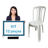 Kit 12 Cadeira De Plastico Padrão Inmetro 182 Kg Resistente