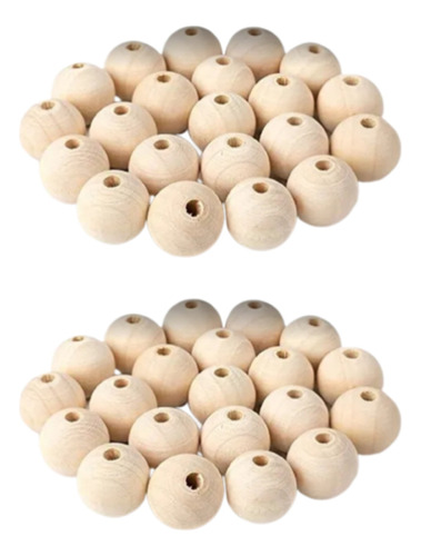 Bolitas/esferas De Madera En Crudo De 13mm X 50u